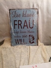 Blechschild die kluge frau - kluge,