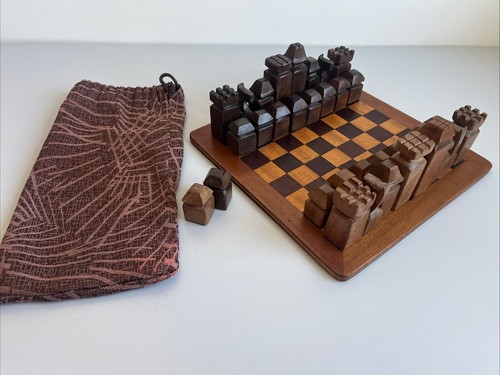 Mid century holz schachfiguren - mid,
