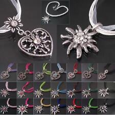 Trachtenkette Edelweiss Herz Dirndl Strass Oktoberfest Kette Tracht Schmuck KV12