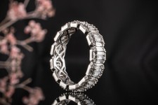 Besonderer Memoire Ring mit Baguette Diamanten & Brillanten Weißgold 750 Schmuck