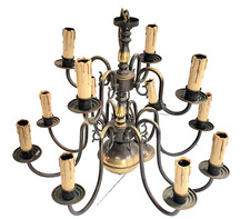 Messing Kronleuchter Antik / 12 - armig /
