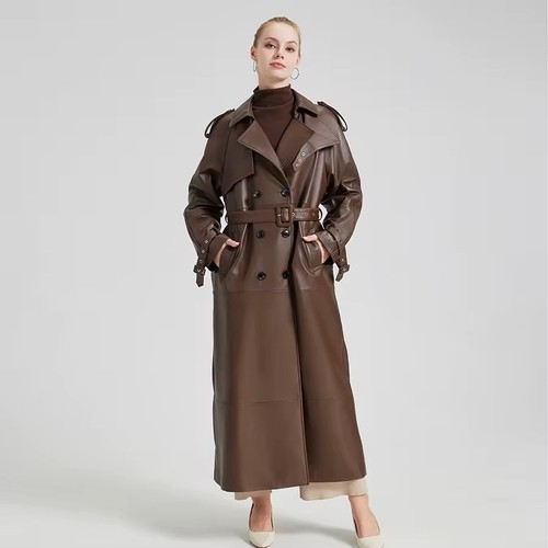 Damen faux leder - leder, coat