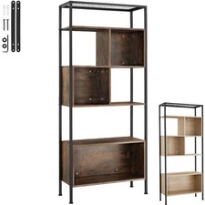 Regal Standregal Bücherregal 5 Ebenen 3 Fächer Wandregal Holz + Metall Industrie