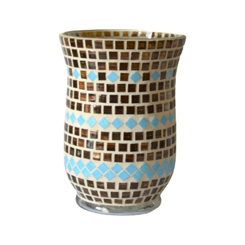 Mosaik windlicht braun blau - mosaik, 20