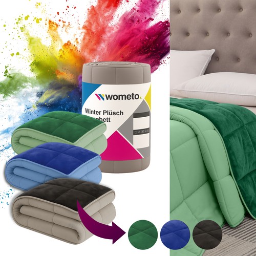 Plüsch steppbett color - plüsch,