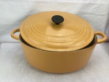Bräter Gusseisen gelb 70er Vintage Le Creuset SELTEN viele Liter oval Vintage