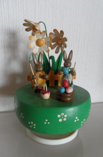 Vintage spieluhr ostern hasen - vintage,