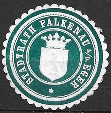 Papiersiegel Falkenau Stadtrath Sudeten Böhmen Sokolov  Vignette