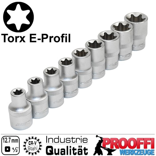 Torx profil stecknuss - e-profil,
