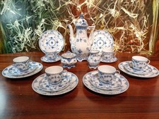 ROYAL COPENHAGEN Denmark MUSSELMALET VOLLSPITZE - edles Kaffeeservice / 6 Pers: