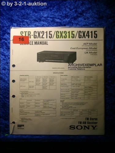 Sony service manual - manual, str