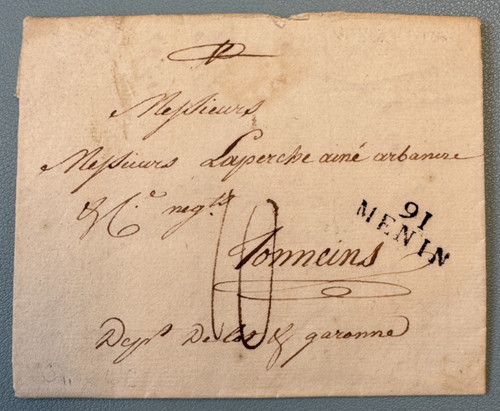 1810 brief menin dept lys - menin,
