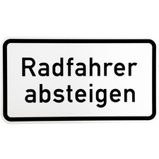 ORIGINAL Verkehrszeichen 1012-32 Radfahrer absteigen Strassen-schild 330 x 600 
