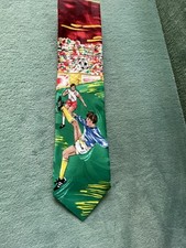 Krawatte American Sports - Fußball - ca. 145 cm , ca. 9 cm breit, grün/rot/bunt