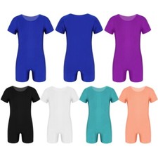 Gymnastikanzug Jungen Mädchen Turnanzug Ballett Overall Kurzarm Ganzanzug Trikot