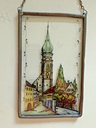 Vintage fensterbild altstadt - vintage,