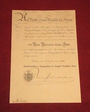 Urkunde zum Roten Adlerorden