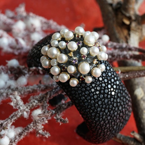 Perl rochenleder armreif crazy - perl,