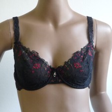 Bügel BH Schwarz mit Blumen