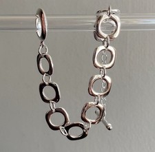 Quadrate Armband 925 Sterling Silber gepunzt S925 20 cm