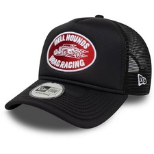 New Era Graphic Patch Trucker Cap Mütze Snapback Hellhounds Dragracing Schwarz