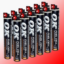 12 x OK-Gaskartuschen 165 mm (Fuel Cell, Brennstoffzelle) Gas Nagler (rot/pink)