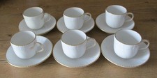 6 Kaffeetassen Espressotassen KPM Neuosier Goldrand Goldstaffage 1. Wahl