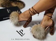 High Heels Pumps La Provocation Stilettos Sandaletten Pelz Party Luxus