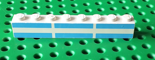 Lego stein 1x8 weiß aufdruck - 1x8,