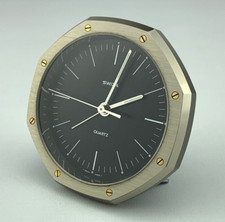 Tisch Uhr SWIZA Audemars Royal Oak Style Quartz Wecker Metallgehäuse aus 1970