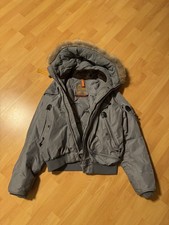 Parajumpers Gobi Hellblau . L Echtfellbesatz Kapuze Jacke Collagestyle Bomber