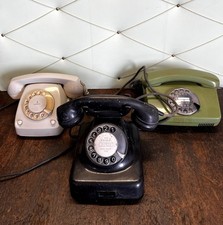 3x Telefon Alt Wählscheibe Vintage Siemens Post W48 Bakelit und FetAp 791-1