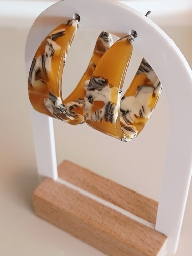 Ohrringe creolen orange - ohrringe,