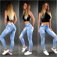 sexy Cut Out Print Jeans XS S