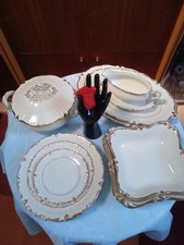 ELFENBEIN Tafelservice; Tellerset Sauciere Platten  Schalen Schüsseln; Golddekor