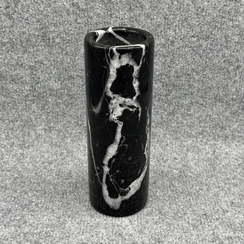 Schwarze portoro marmor vase - marmor,