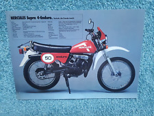 Hercules Supra 4 Enduro Oldtimer Mokick 50 Reklameprospekt Werbeblatt Werbung