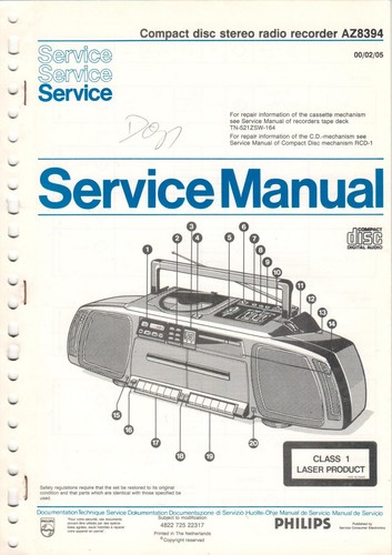 Philips az8394 service - -,