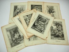 13x Lithographie verschiedene Motive ca. 1860