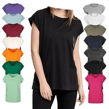 Build Your Brand Ladies' Extended Shoulder Tee, Damen Rundhals T-Shirt BY021