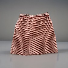 Rock, mini, Gr.  T1 (34/S), rot/weiß/beige, Seitentaschen, Bordüre + pass. Rolli