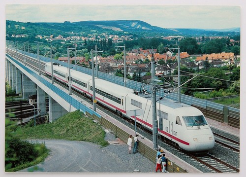 Postkarte ice mit loks 410 - ice,