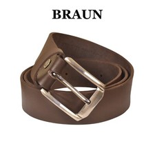 Echt Jeans-Gürtel02 Herren Damen Massive Schnalle Leder Gürtel Schwarz Braun 4