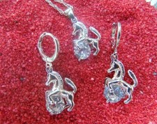 925 Silber Schmuck Set Pferd