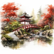 Wandbild Japan Garten