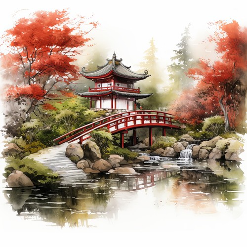 Wandbild japan garten - wandbild,