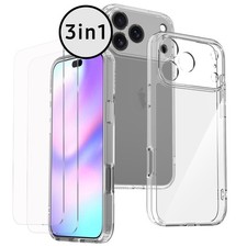 Hülle + 2x Schutzglas 9H für iPhone 17 Pro Max Air Panzerfolie Handy Case Glas