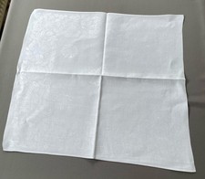 alte Damast Stoffserviette Weiß mit Blumenmuster ca 57 x 61 cm Serviette