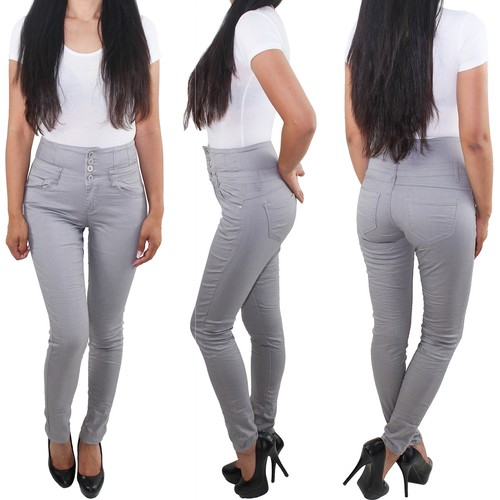Damen knopf skinny jeans - knopf,