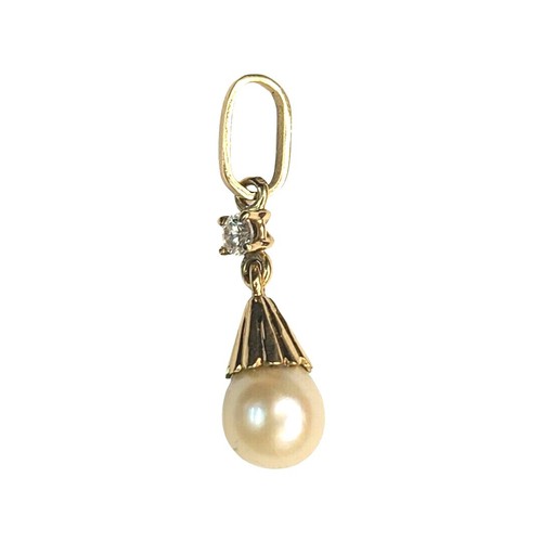 18k gelbgold perle und - gelbgold, diamant